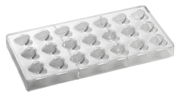 Bakewareind 21 cavity heart polycarbonate chocolate mould - Bakeware India