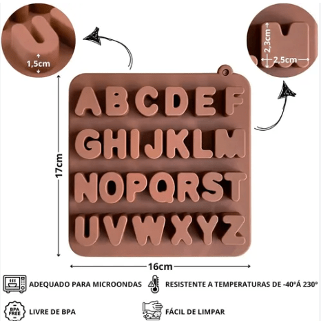 Bakewareind 3D Alphabet Letter Fondant Chocolate Silicone Mould - Bakeware India