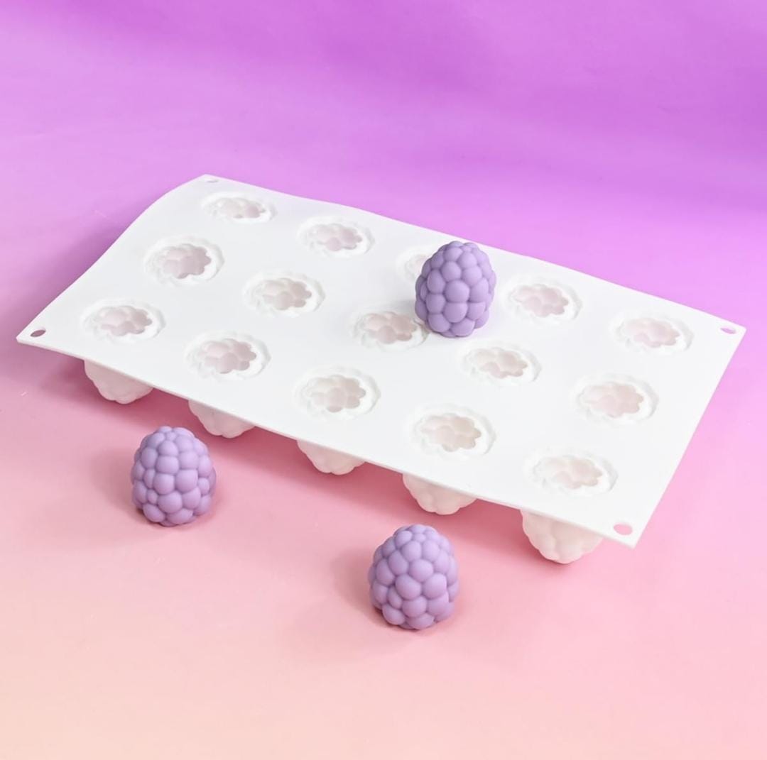 Bakewareind 3D Blackberry Mousse Fruit Chocolate Silicone Mould, 15 cavity - Bakeware India
