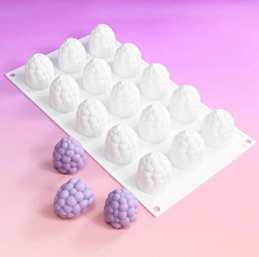 Bakewareind 3D Blackberry Mousse Fruit Chocolate Silicone Mould, 15 cavity - Bakeware India