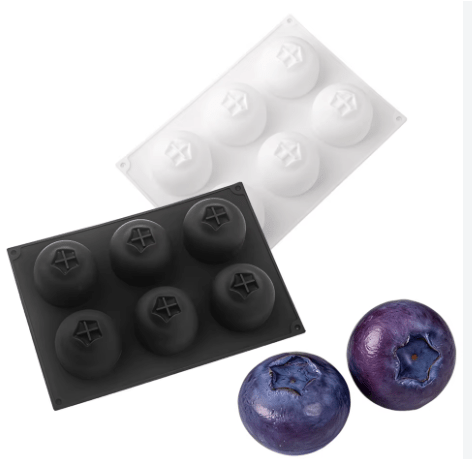 Bakewareind 3D Blueberry Fruit Mousse Cake Silicone Mould, 6 Cavity - Bakeware India