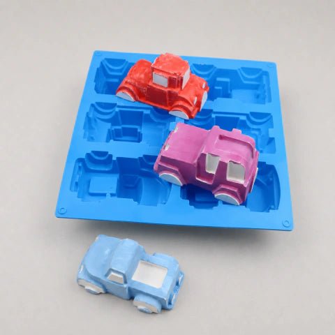 Bakewareind 3D Car Truck Cake Chocolate Silicone Mould, 6 cavity - Bakeware India