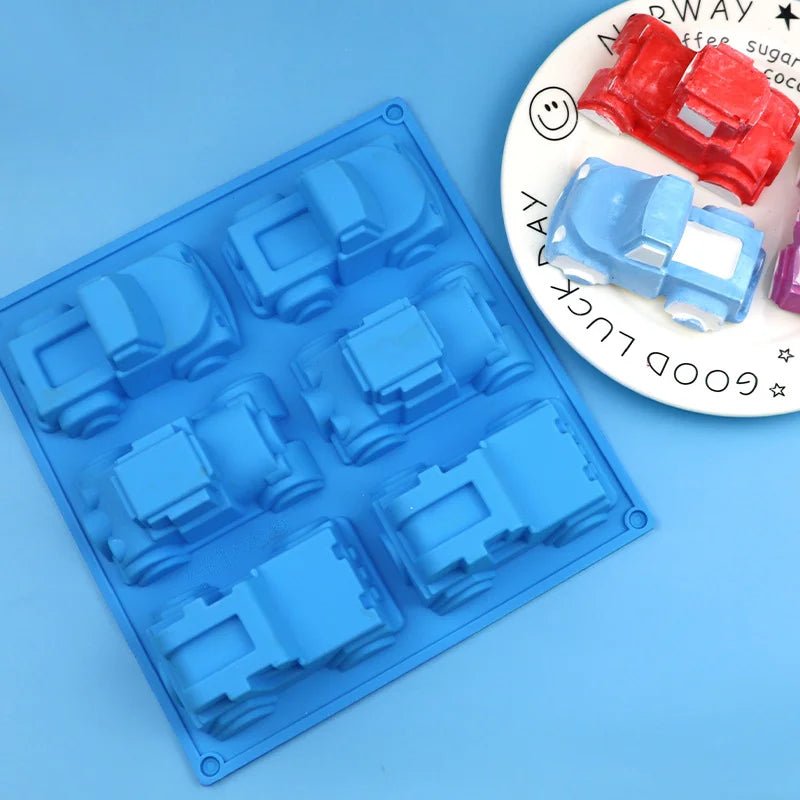 Bakewareind 3D Car Truck Cake Chocolate Silicone Mould, 6 cavity - Bakeware India
