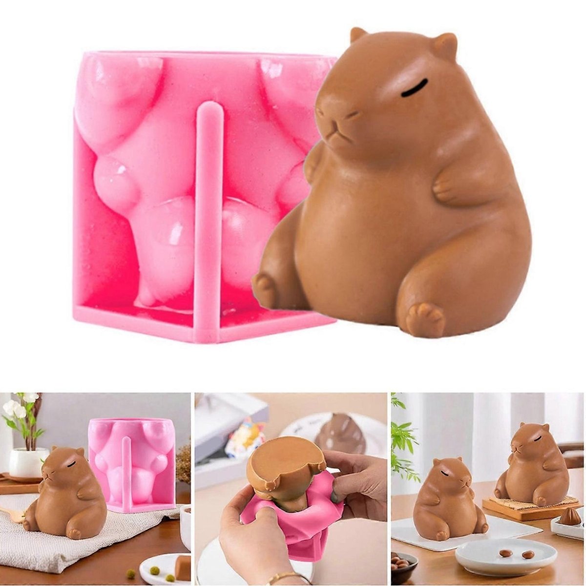 Bakewareind 3D Cute Capybara Jelly Pudding Silicone Fondant Mousse Cake Mould - Bakeware India