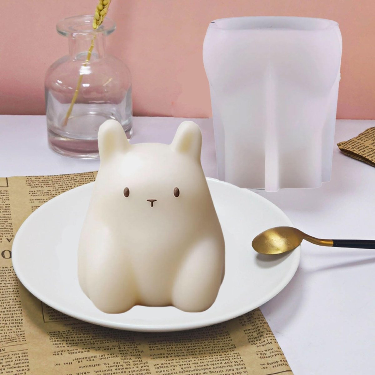 Bakewareind 3D Cute Rabbit Animal Jelly Pudding Silicone Fondant Mousse Cake Mould - Bakeware India