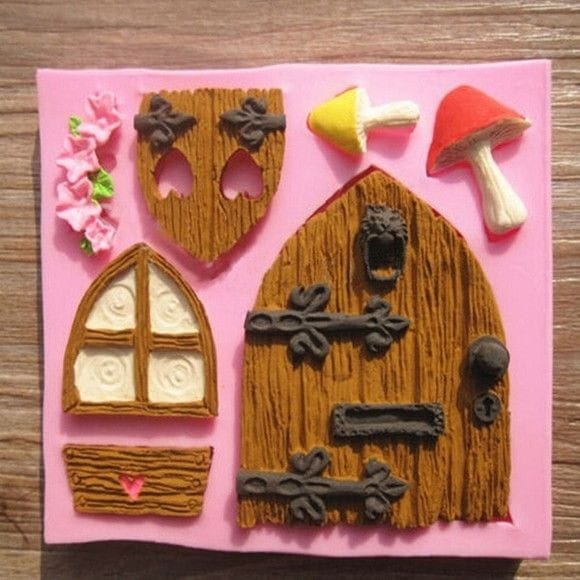 Bakewareind 3D Fairy House Door Silicone Fondant Mould Cake Decorating Chocolate - Bakeware India