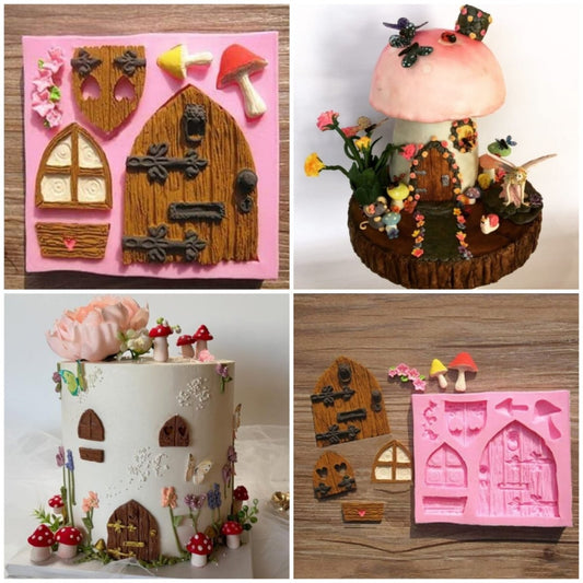 Bakewareind 3D Fairy House Door Silicone Fondant Mould Cake Decorating Chocolate - Bakeware India