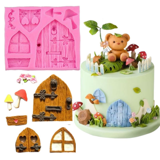 Bakewareind 3D Fairy House Door Silicone Fondant Mould Cake Decorating Chocolate - Bakeware India