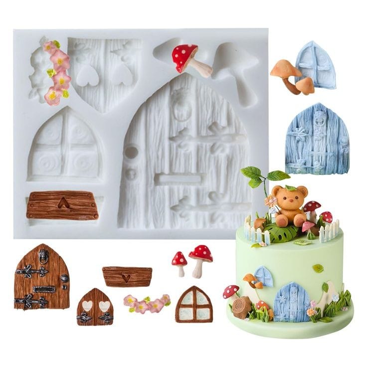 Bakewareind 3D Fairy House Door Silicone Fondant Mould Cake Decorating Chocolate