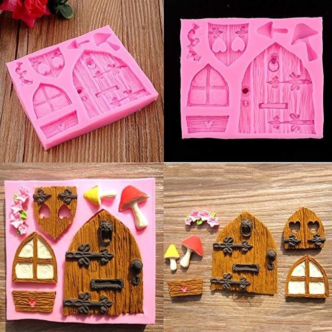 Bakewareind 3D Fairy House Door Silicone Fondant Mould Cake Decorating Chocolate - Bakeware India