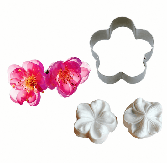 Bakewareind 3D Flower Bloosom Petal Leaves Veiner Silicone Mould & Stainless Cutter, 3pcs - Bakeware India