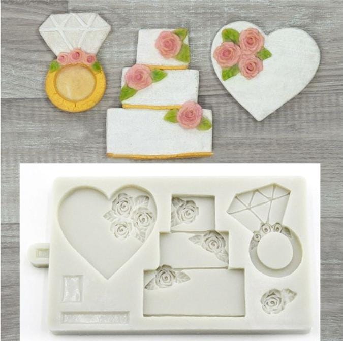 Bakewareind 3D Flower Cake Ring Wedding Silicone Fondant Chocolate Mould - Bakeware India