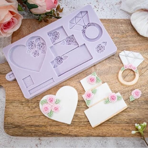 Bakewareind 3D Flower Cake Ring Wedding Silicone Fondant Chocolate Mould - Bakeware India