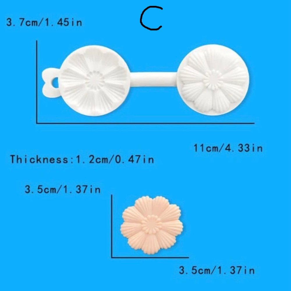 Bakewareind 3D Flower Double sided petal Veiner Cake Fondant Silicone Mould - Bakeware India