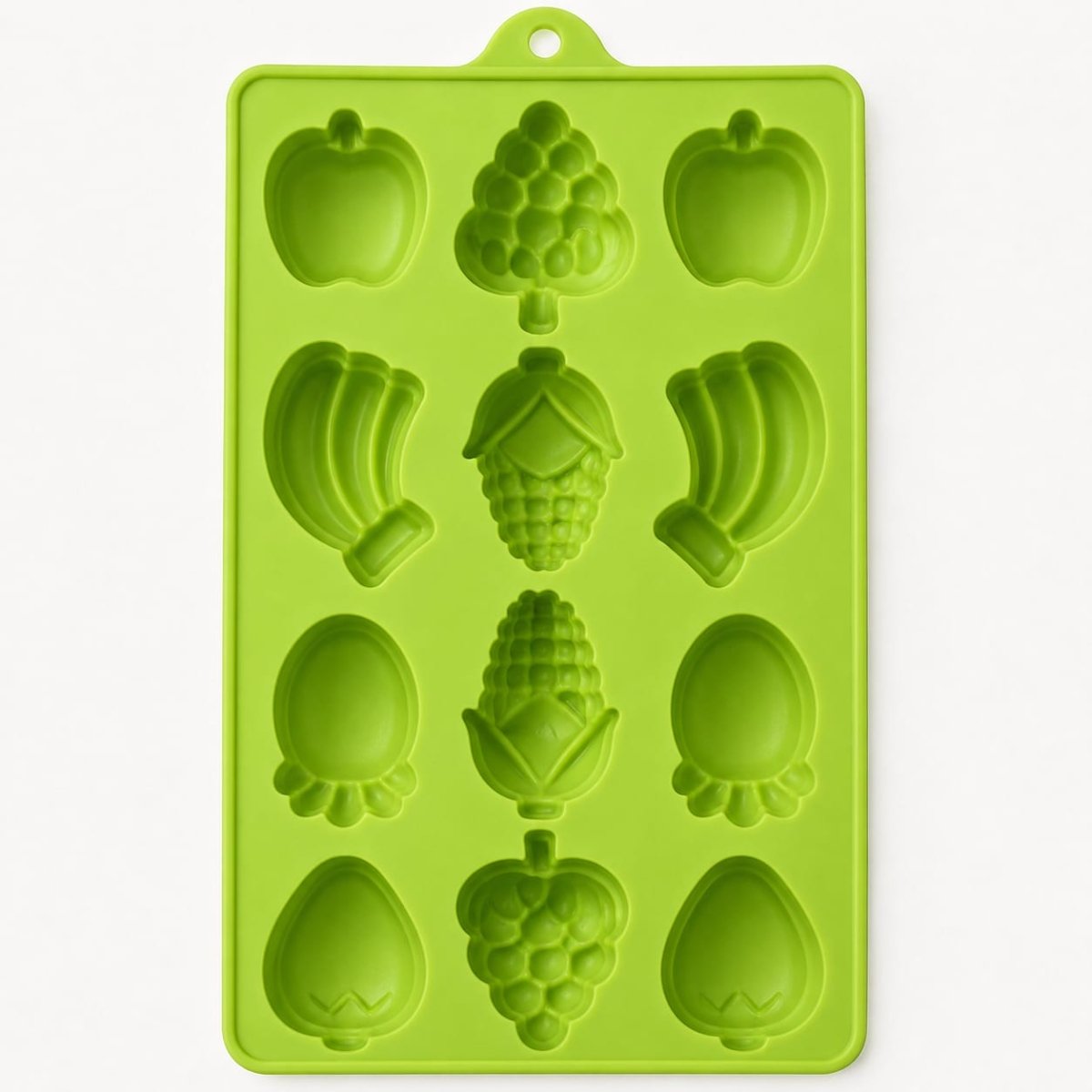 Bakewareind 3D Fruit Assorted Apple Banana Grapes Corn and Strawberry Chocolate Silicone Mould - Bakeware India