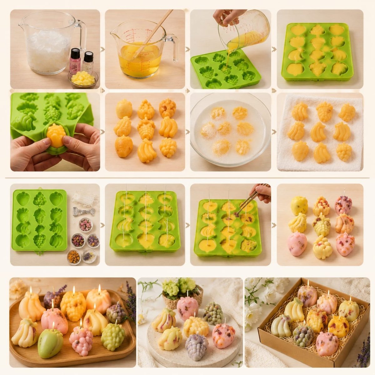Bakewareind 3D Fruit Assorted Apple Banana Grapes Corn and Strawberry Chocolate Silicone Mould - Bakeware India