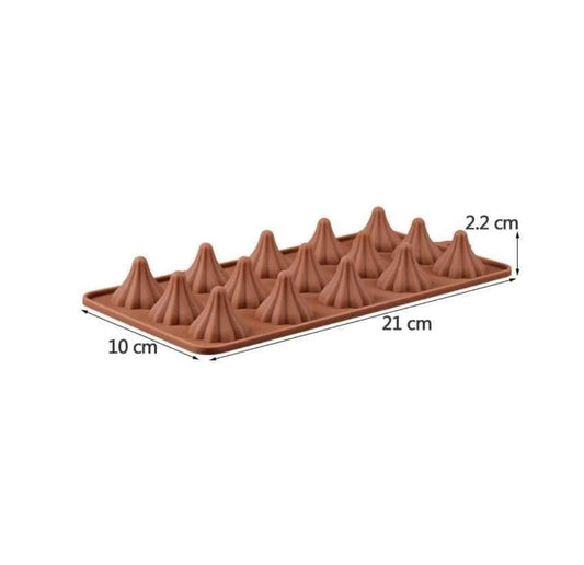 Bakewareind 3D Modak Silicone Chocolate Mould, 15 Cavity - Bakeware India