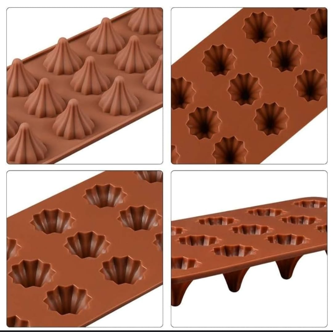 Bakewareind 3D Modak Silicone Chocolate Mould, 15 Cavity - Bakeware India