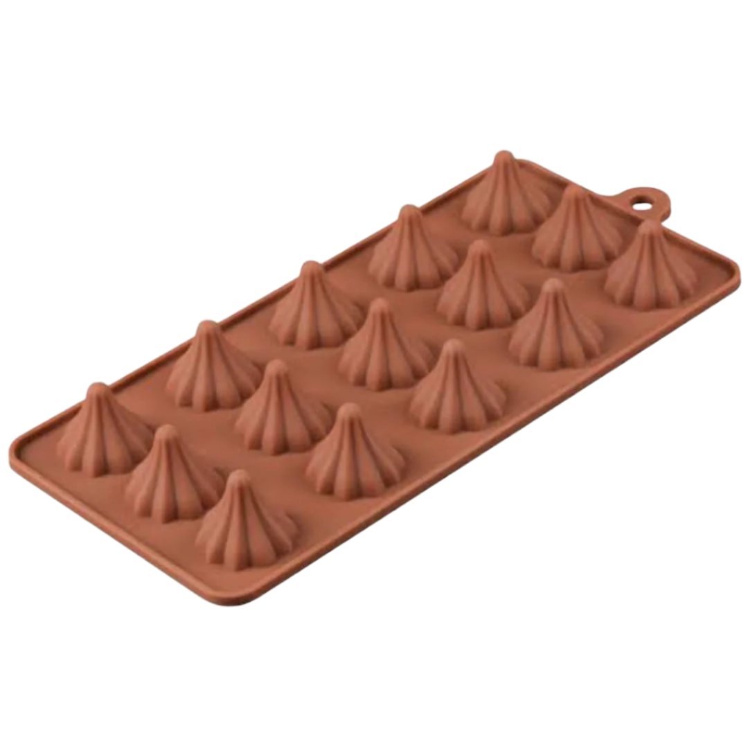 Bakewareind 3D Modak Silicone Chocolate Mould, 15 Cavity - Bakeware India