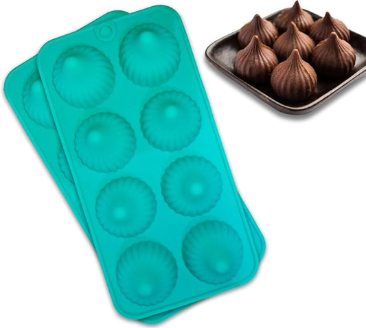 Bakewareind 3D Modak Silicone Chocolate Mould, 8 Cavity - Bakeware India