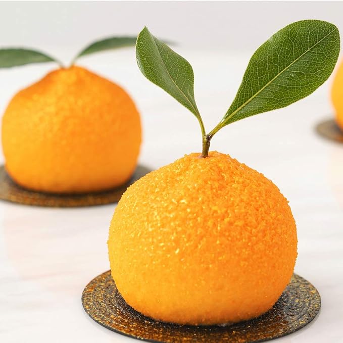Bakewareind 3D Orange Mousse Silicone Chocolate Mould, 8 Cavity - Bakeware India