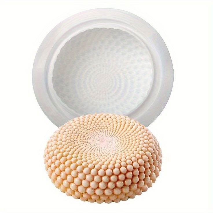 BAKEWAREIND 3D PEARL STAMPO ROUND ENTREMET CAKE SILICONE MOULD - Bakeware India