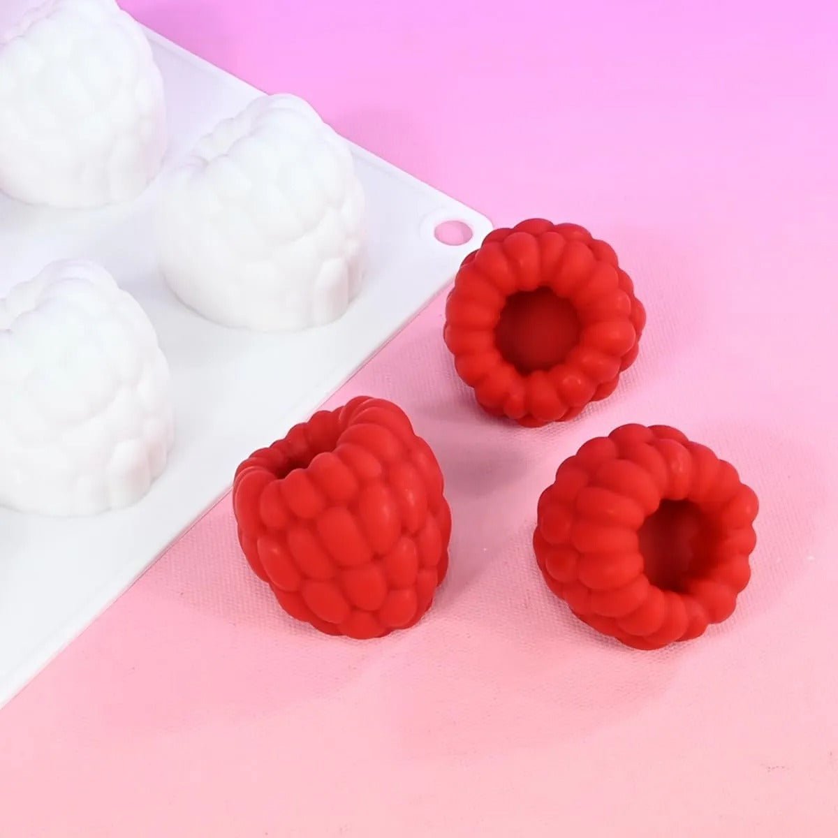 Bakewareind 3D Raspberry Mousse Silicone Chocolate Mould, 12 Cavity - Bakeware India