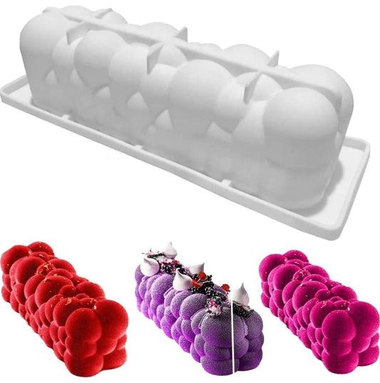 Bakewareind 3D Rectangular Cloud Bubble Shaped Entremet Cake Silicone Mould - Bakeware India