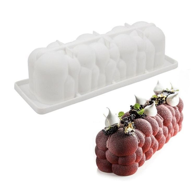 Bakewareind 3D Rectangular Cloud Bubble Shaped Entremet Cake Silicone Mould - Bakeware India