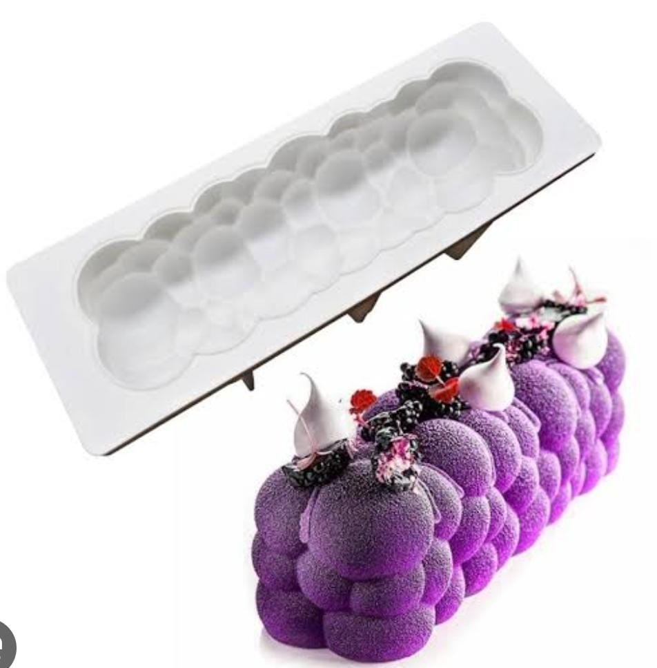 Bakewareind 3D Rectangular Cloud Bubble Shaped Entremet Cake Silicone Mould - Bakeware India