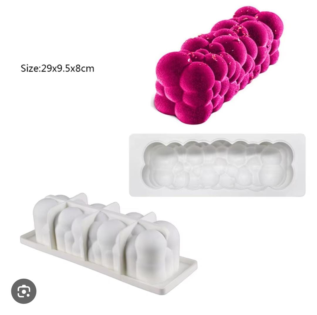 Bakewareind 3D Rectangular Cloud Bubble Shaped Entremet Cake Silicone Mould - Bakeware India