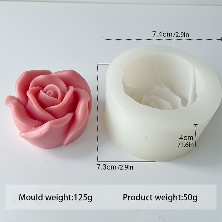 Bakewareind 3D Rose Flower Candle Silicone Mould Cake Chocolate Mould - Bakeware India