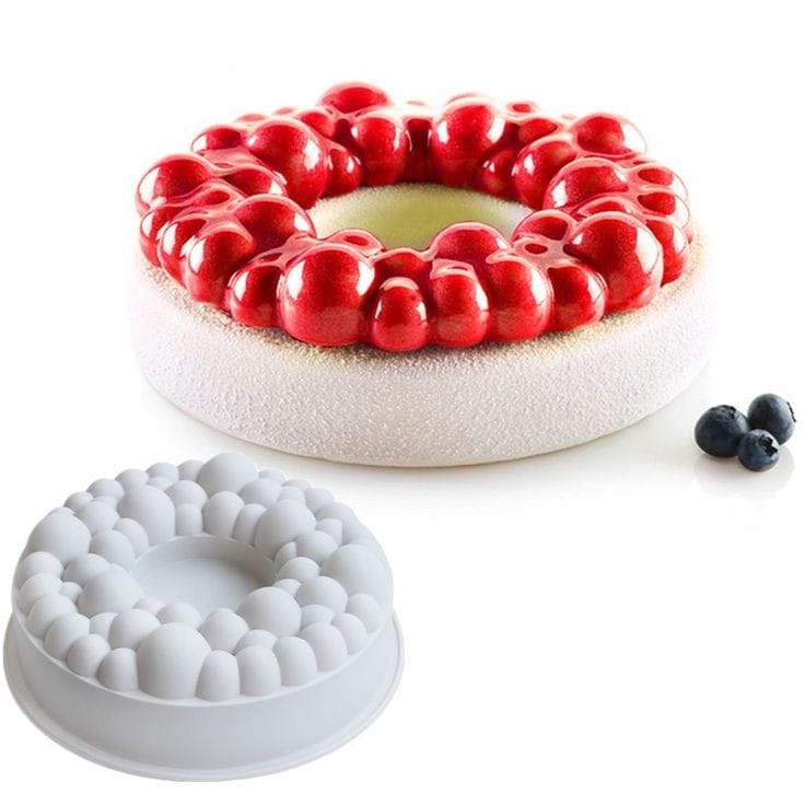 Bakewareind 3D Round Cherry Bubble Entremets Cake Silicone Moulds - Bakeware India