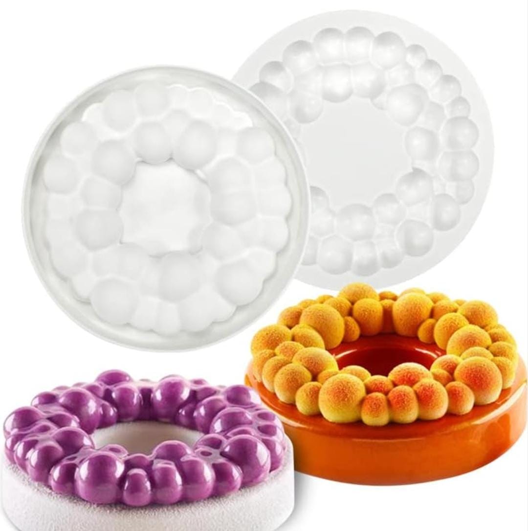 Bakewareind 3D Round Cherry Bubble Entremets Cake Silicone Moulds - Bakeware India