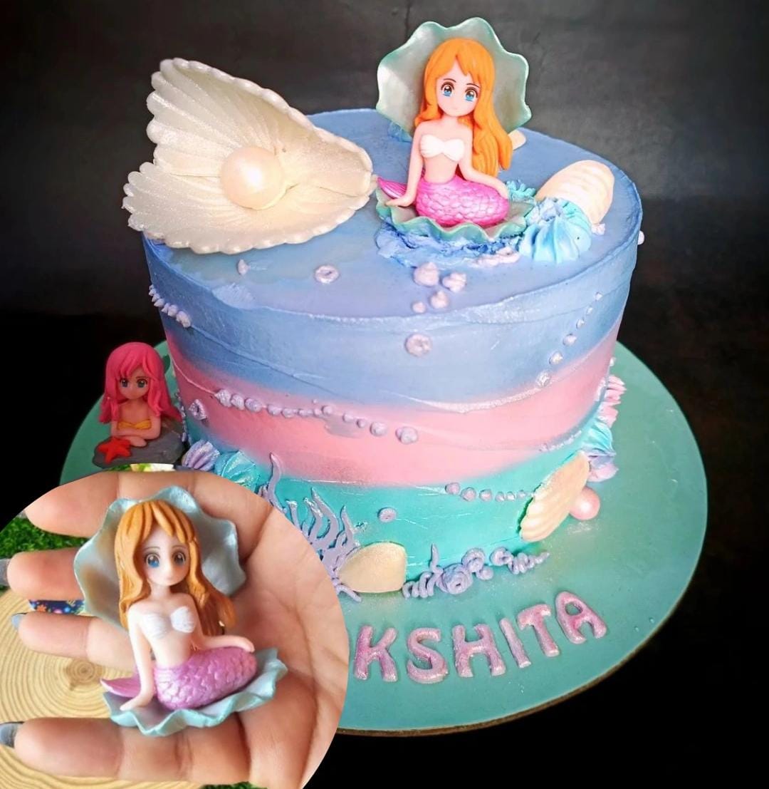 Bakewareind 3D Shell Mermaid Toy Cake Decoration Cake Topper - Bakeware India