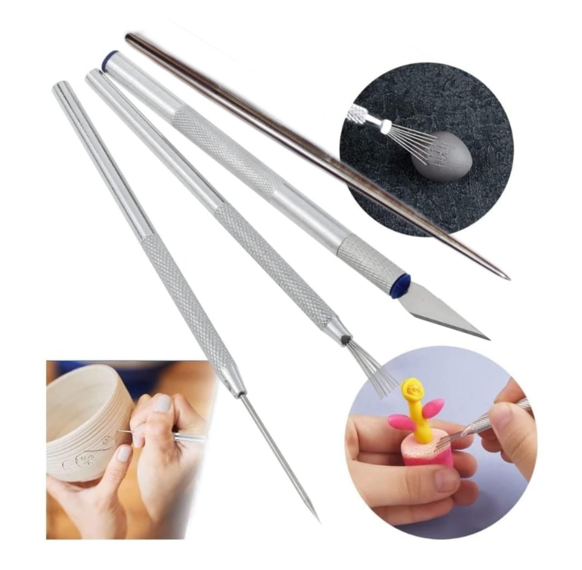 Bakewareind 4 IN 1 Needle Tools Craft Fondant Tools - Bakeware India