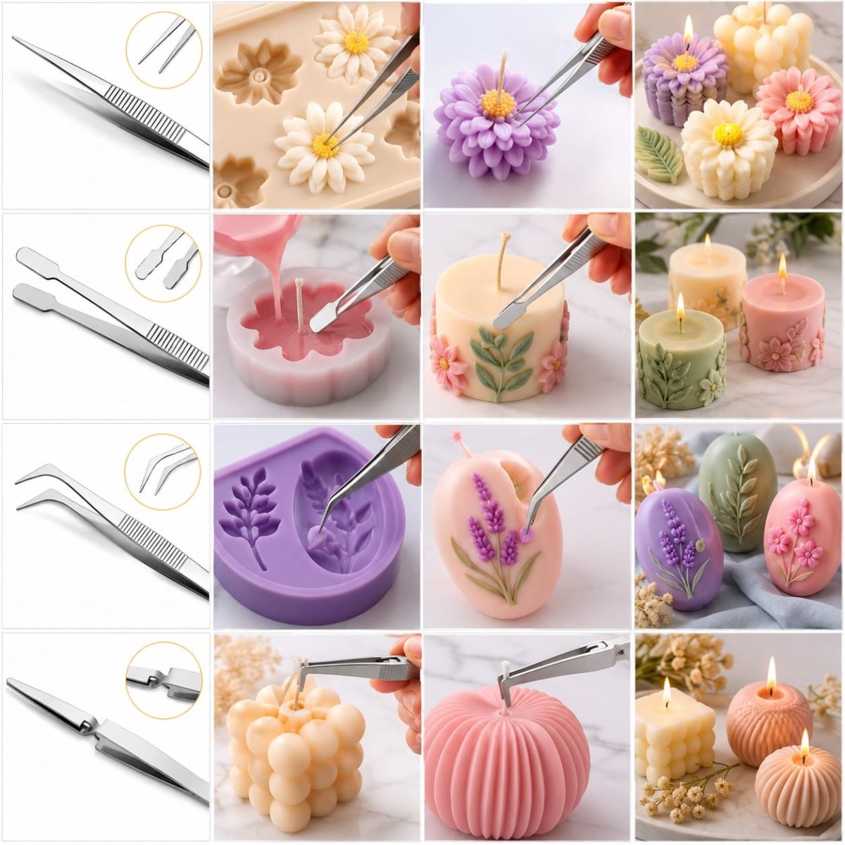 Bakewareind 4 Piece Stainless Steel Tweezers Set Baking Tool And Accessories - Bakeware India