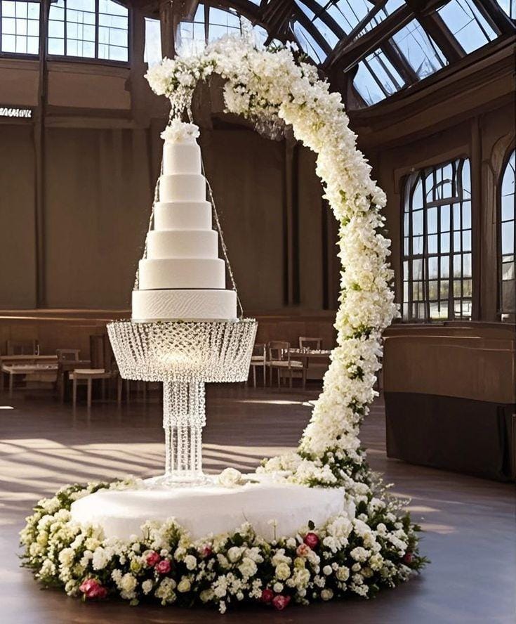 Bakewareind 7 Feet Chandelier Wedding Cake Stand With Crystals - Bakeware India