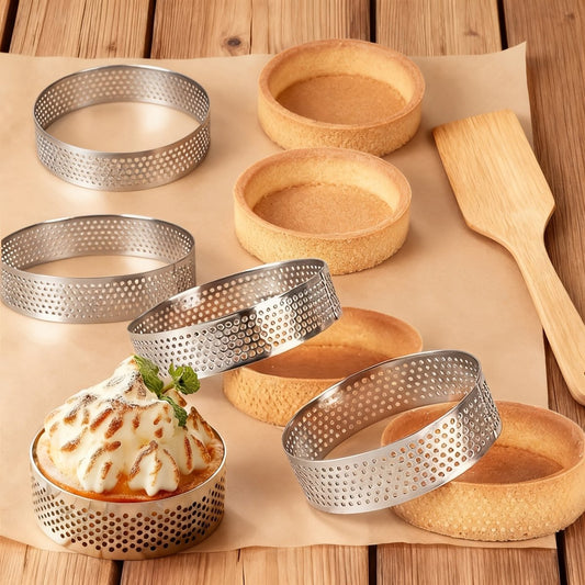 Bakewareind 8inch Perforated Round tart ring - Bakeware India