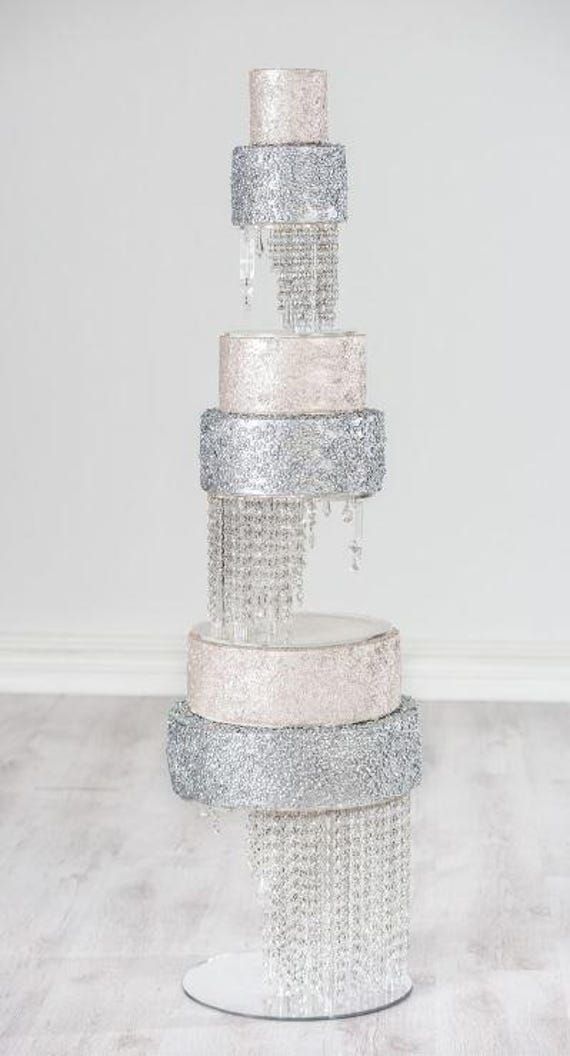 Bakewareind Acrylic cake stand with crystals and lights - Bakeware India