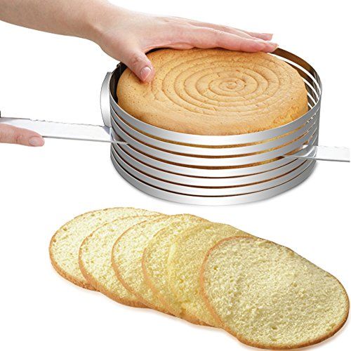 Bakewareind Adjustable Leveler Layer Slicer Cake Ring With Clip, Round - Bakeware India