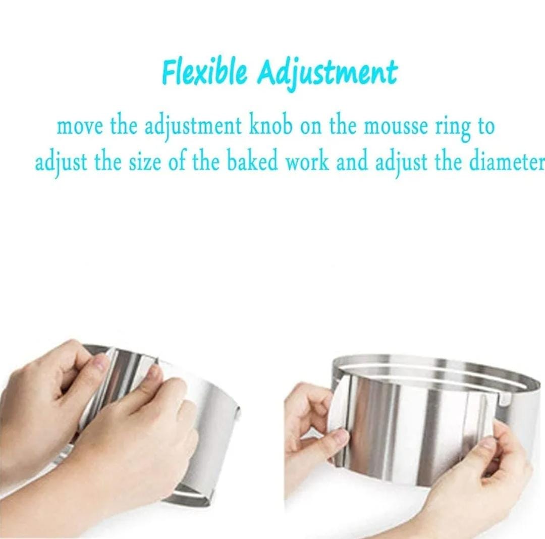 Bakewareind Adjustable Leveler Layer Slicer Cake Ring With Clip, Round - Bakeware India