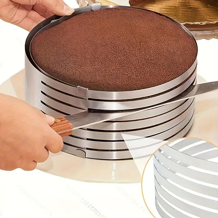 Bakewareind Adjustable Leveler Layer Slicer Cake Ring With Clip, Round - Bakeware India