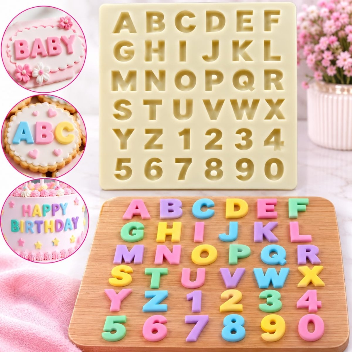 Bakewareind Alphabet Fondant Chocolate Resin Silicone Mould - Bakeware India