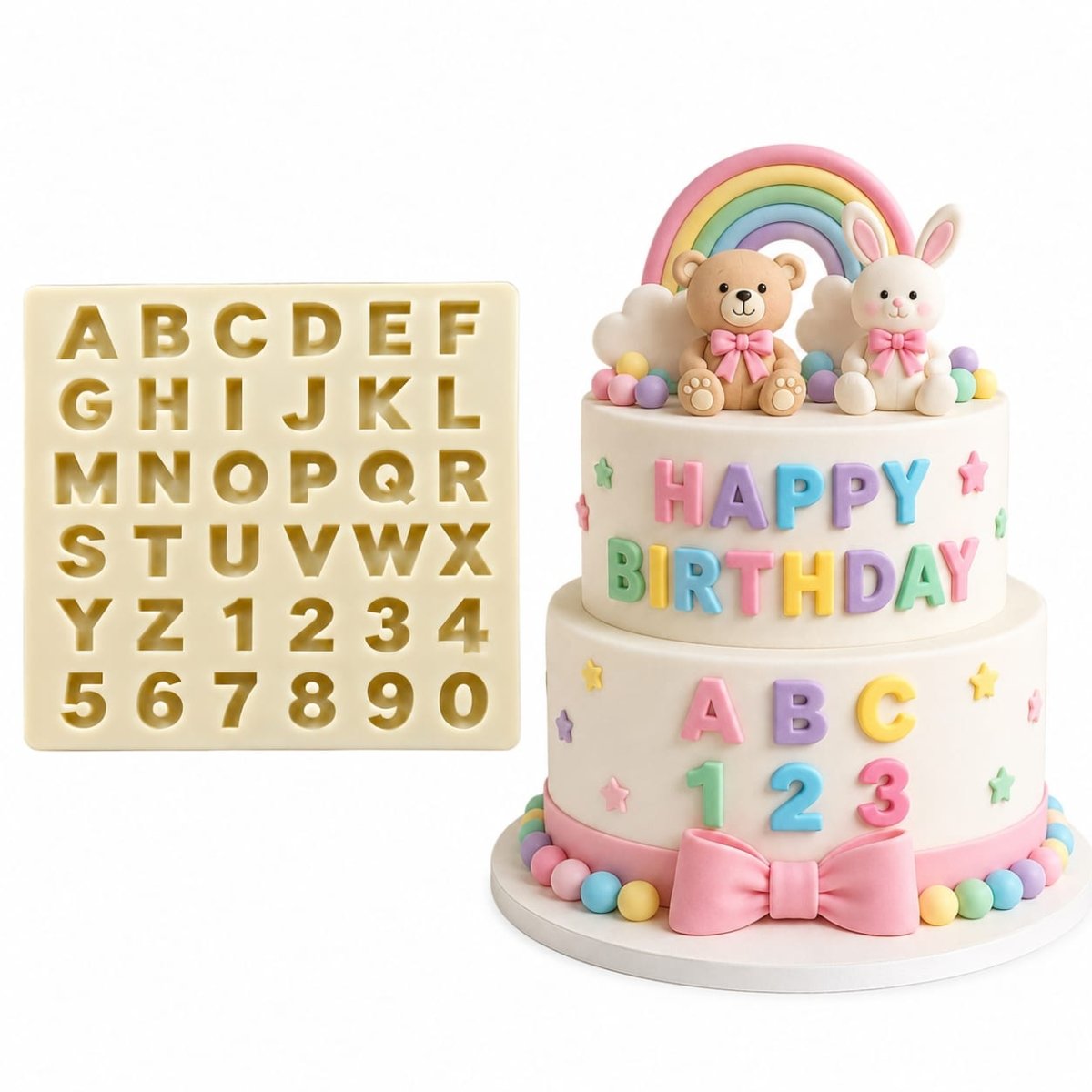 Bakewareind Alphabet Fondant Chocolate Resin Silicone Mould - Bakeware India