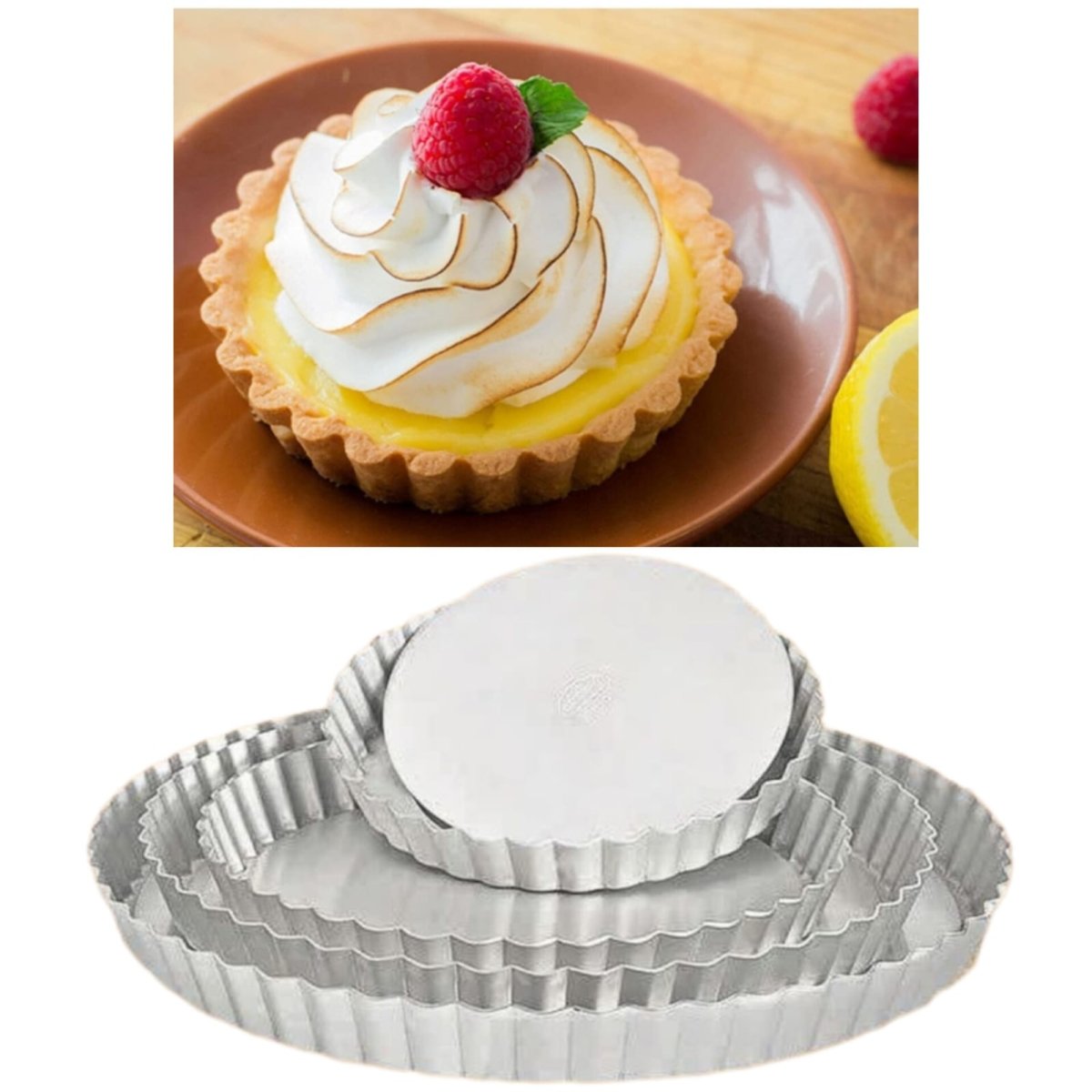 Bakewareind Aluminum Round Cake Pan Mould Tart Removable Bottom, [ Select Size ] - Bakeware India