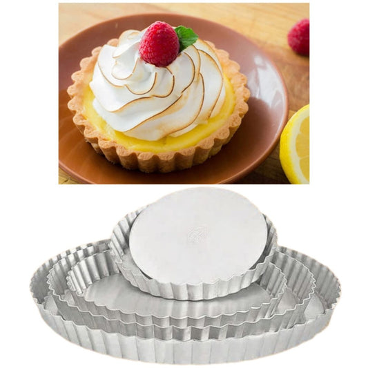 Bakewareind Aluminum Round Cake Pan Mould Tart Removable Bottom, [ Select Size ] - Bakeware India