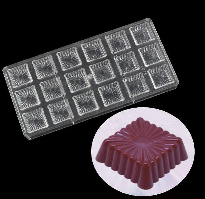 Bakewareind Art Square Polycarbonate Chocolate Mould - Bakeware India