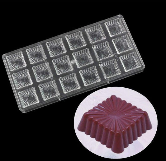 Bakewareind Art Square Polycarbonate Chocolate Mould - Bakeware India