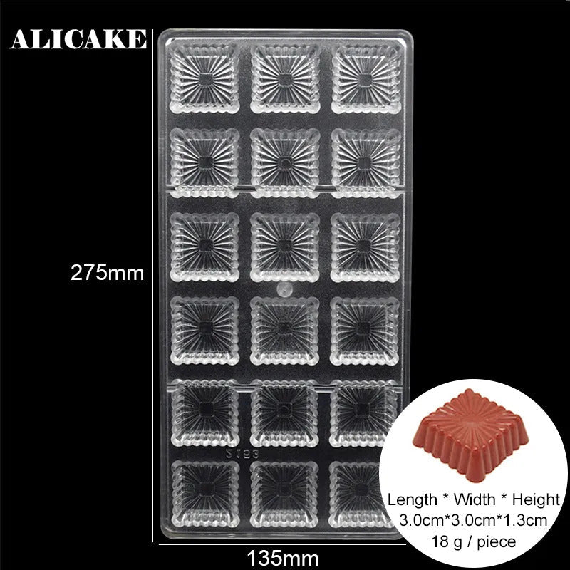 Bakewareind Art Square Polycarbonate Chocolate Mould - Bakeware India